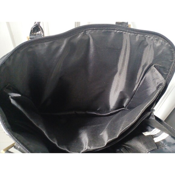 WORTHINGTON FAUX LEATHER BLACK ALLIGATOR TOTE BAG LARGE PURSE - Picture 6 of 15